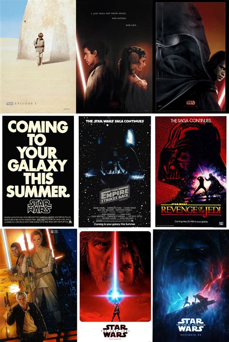 Star Wars Skywalker Saga Complete Teaser Posters Starwars