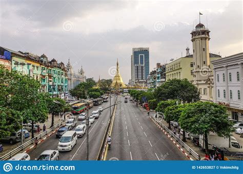 Main Street Of Yangon Myanmar Editorial Photography Image Of Burma
