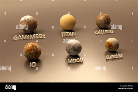 A Rendered Comparison Of The Jupitermoons Ganymede Callisto Io