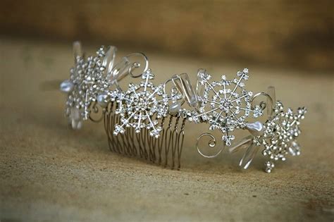 Winter Wedding Hair Accessories Rhinestone Snowflake Comboriginal