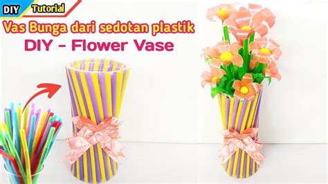 Cara Membuat Pot Vas Bunga Dari Sedotan Plastik YouTube
