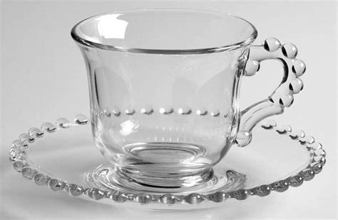 Candlewick Clear Stem Cup And Saucer Set By Imperial Glass Ohio