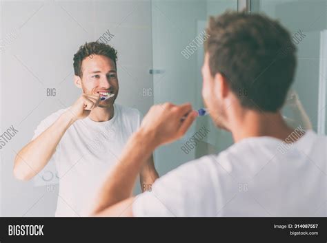 Brushing Teeth Man Image And Photo Free Trial Bigstock