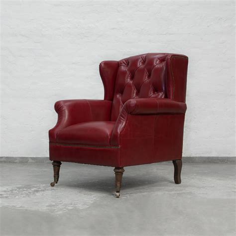 31.5 wide full grain leather wingback chair (set of 2) by edgemod. Wing Back Leather Armchair