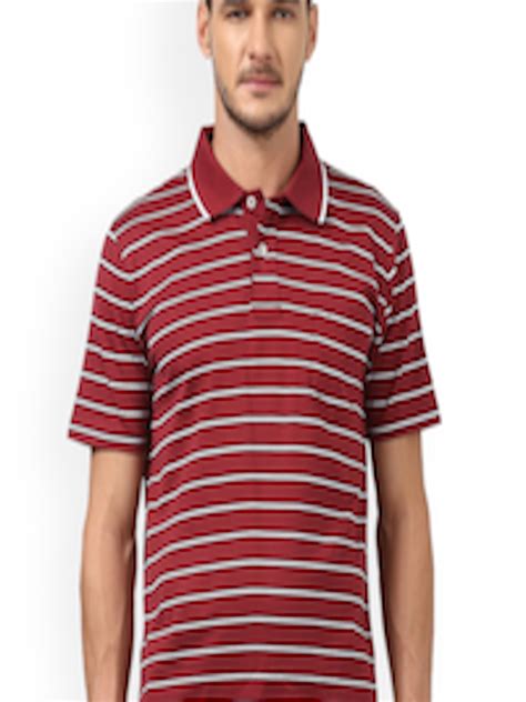 Buy Colorplus Men Red Striped Polo Collar T Shirt Tshirts For Men