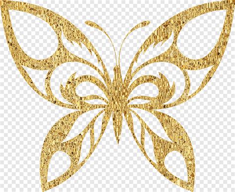 Mariposa silueta dorada cdr simetría png PNGEgg