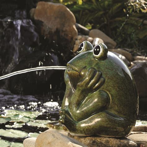 Adorable New Totalpond Ceramic Frog Spitter Totalpond Spitter Pond