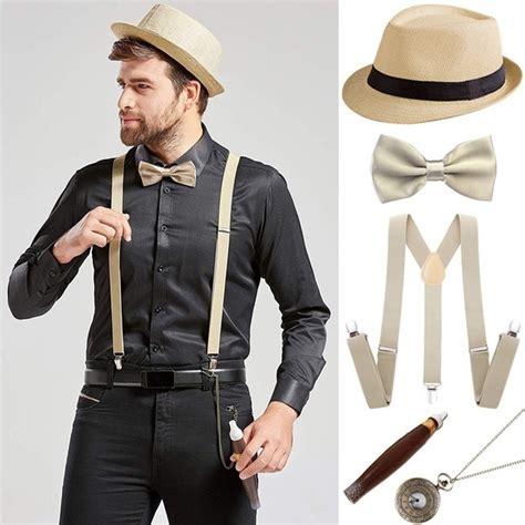 1920s Retro Costume Gatsby Costume For Men Accessories Set 6 Styles Wish