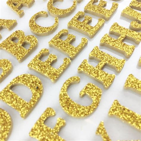 Gold Glitter Foam Letter Stickers Scrapbooking Craft Supplies Etsy Uk