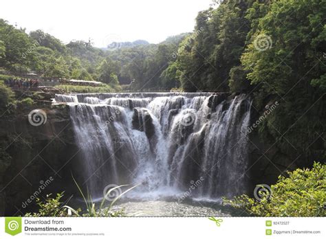 Shifen Waterfall In Shifen Taiwan Stock Image Image Of Waterfall