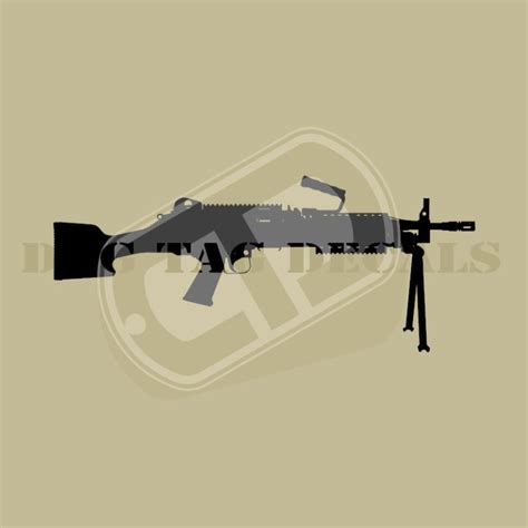 M249 Machine Gun Decal Dog Tag Decals