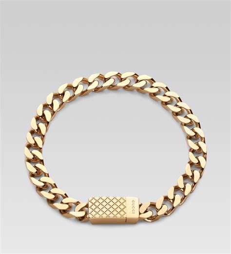 Gucci Diamantissima Bracelet In Gold For Men Yellow Lyst