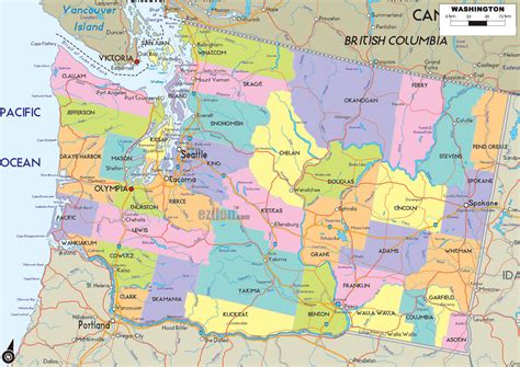 Counties Map Of Washington