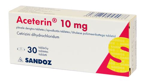 Aceterin 10mg Tabletės N30