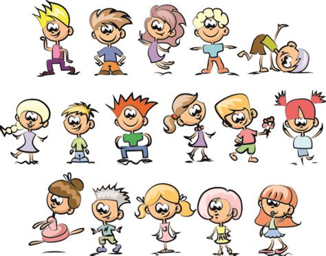 Cute Children Cartoon Styles Vector Vectors Graphic Art Designs In