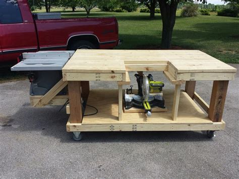 Mobile Workbench Table Saw And Miter Saw Is Moveable By Eric Table