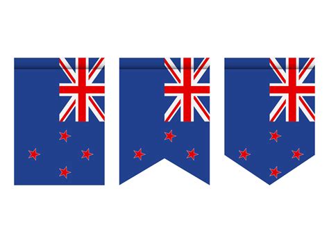 Bandera De Nueva Zelanda O Banderín Aislado Sobre Fondo Blanco Icono