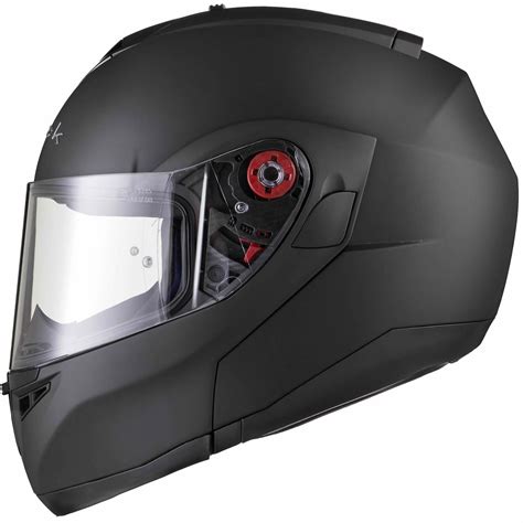 Black Optimus Matt Black Flip Up Front Motorcycle Helmet Motorbike