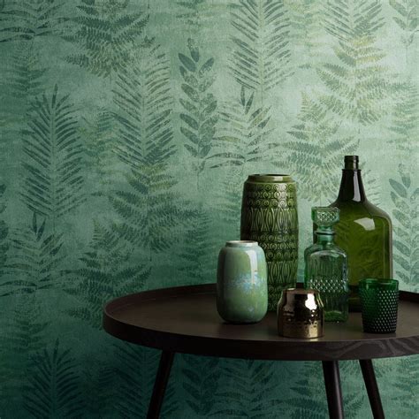 Fern By Galerie Green Wallpaper Wallpaper Direct Green