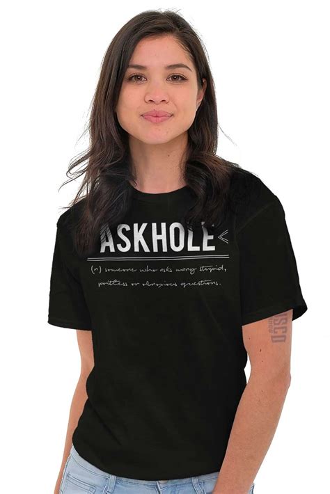 Askhole Definition Funny Rude Sarcastic T Crewneck T Shirt Tee Men