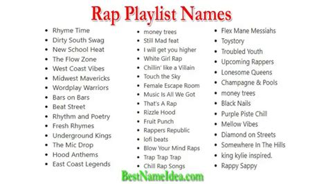 300 Rap Playlist Names 2024 Rap Spotify Playlist Names Ideas