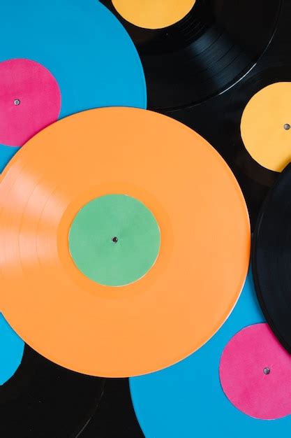 Colorful Vinyl Records Free Photo