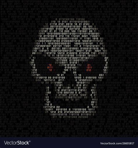 Digital Code Hacker Skull Royalty Free Vector Image