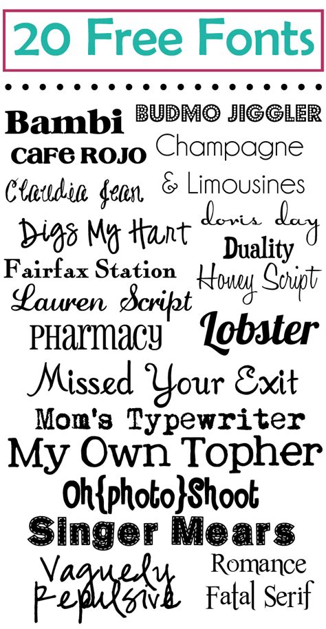 20 Super Cute Fonts Silhouette Fonts Fancy Fonts Cute Fonts