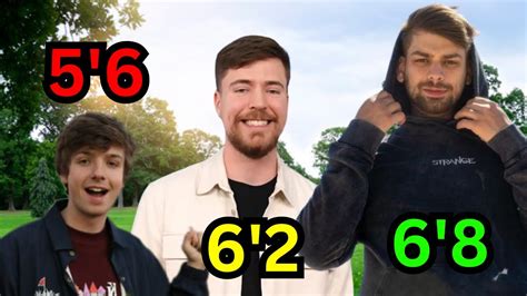 All Of Mrbeasts Crew Height Youtube