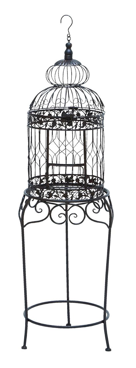 Deco 79 Vintage Metal Free Standing Birdcage 47 H X 14 W Black Bird Cage Decor Victorian
