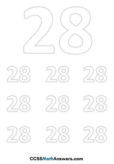 Worksheet On Number 28 Free Printable Number 28 Writing Counting