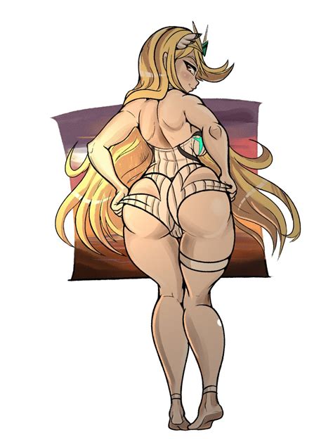 Rule 34 1girls Ass Blonde Hair Bubble Butt Dat Ass Drillslewds Long Hair Looking Back Mythra