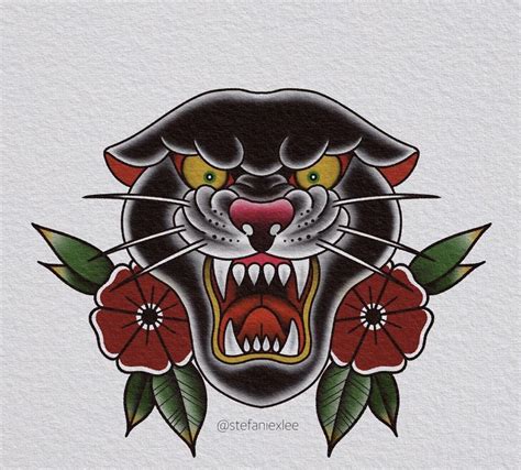 Traditional Panther Tattoo Traditional Tattoo Old School Traditional