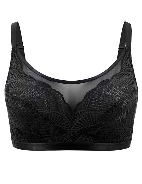 Marks And Spencer Mand5 Black Mesh Lace Non Padded Bralette Size 32