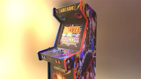 3d Model Arcade Machine Marvel Vs Capcom Vr Ar Low Poly Cgtrader