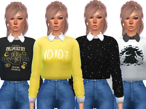 The Sims Resource Adorable Collar Shirt Mesh Needed