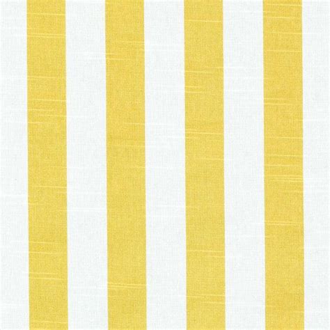 Lemon Yellow Cotton Stripe Fabric Yellow White Curtain Material