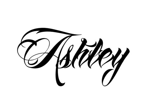 Tattoo Name Ashley Using The Font Style Anha Queen Script Wife Name