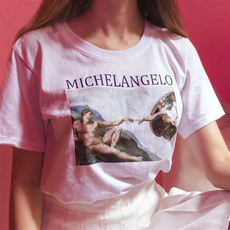 Michelangelo Sistina Tshirt Harajuku Ulzzang Tumblr T Shirt Women T