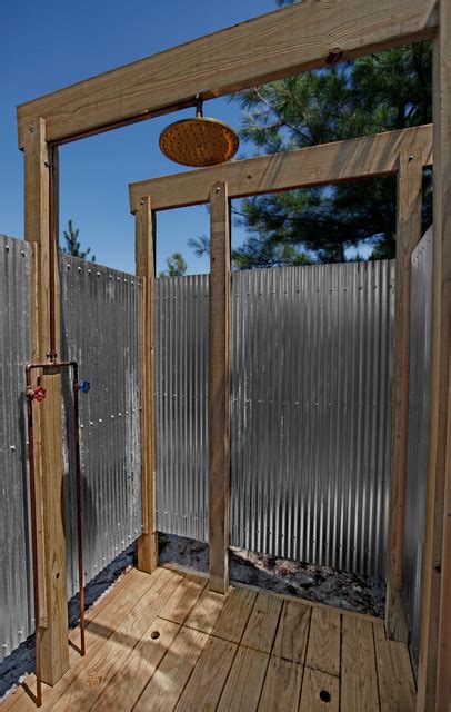 Oak Beach Outdoor Shower Eclectic Pool New York By