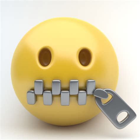 3d Emoji Close Mouth Model