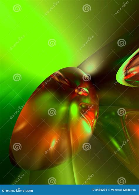 3d Abstract Green Red Shiny Colorful Glossy Render Stock Illustration