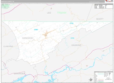Hancock County, TN Wall Map Premium Style by MarketMAPS - MapSales