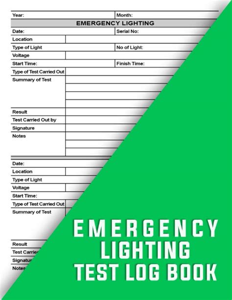 Emergency Lighting Test Log Book Emergency Lighting Inspection Book