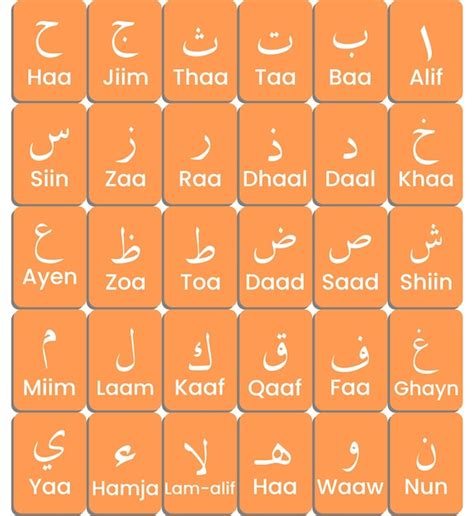 Ensemble Dalphabet De Lettres Arabes En Langue Arabe Vecteur Premium
