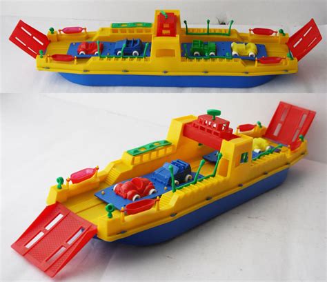 Very Rare Vintage 90s Ferry Boat Plastic Ship Made In Italy 19 48cm