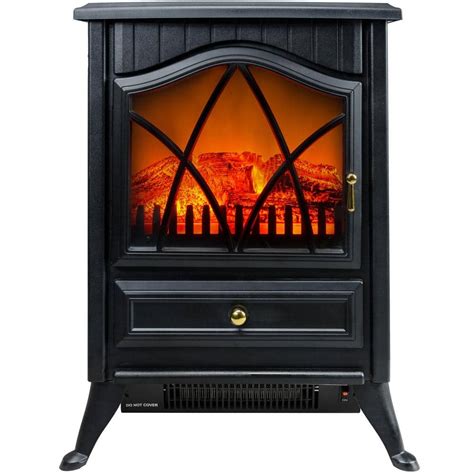 Akdy 16 In Freestanding Electric Fireplace Stove Heater In Black With
