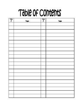 Table of contents example structures can be created for different disciplines, such as social sciences, humanities and engineering. This Table of Contents template can be used for any ...