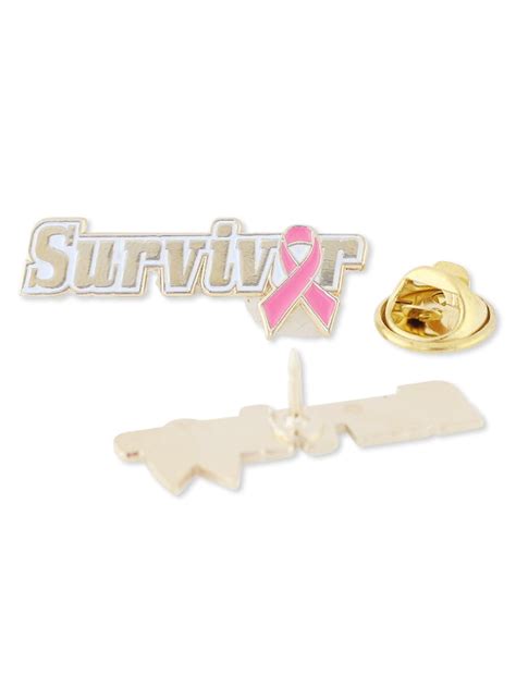 Pink Ribbon Survivor October Breast Cancer Awareness Lapel Pin 1 Pin