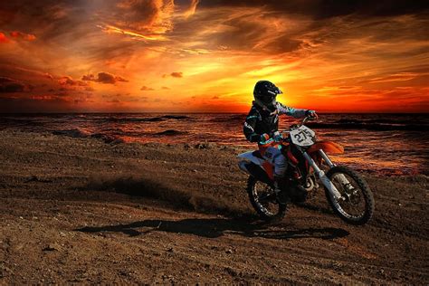 Yamaha dirt bikes motocross wallpaper hd. HD wallpaper: motocross, sunset, dusk, sport, dirt bike ...
